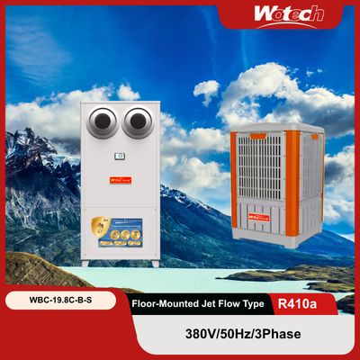 Oferta especial para aquecimento por evaporação de água de resfriamento de sistemas de ar-condicionado de piso de pé fluxo de jato interior com plástico exterior